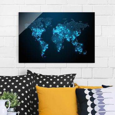 Obraz na szkle - Połączony świat Mapa świata