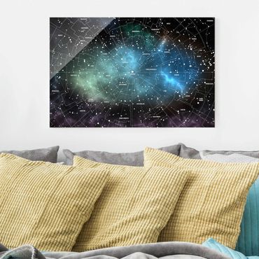 Obraz na szkle - Obrazy gwiazd Mapa mgławic galaktyk
