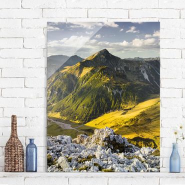 Obraz na szkle - Góry i dolina w Alpach Lechtalskich w Tyrolu