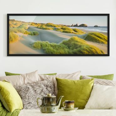 Plakat w ramie - Wydmy i trawy nad morzem