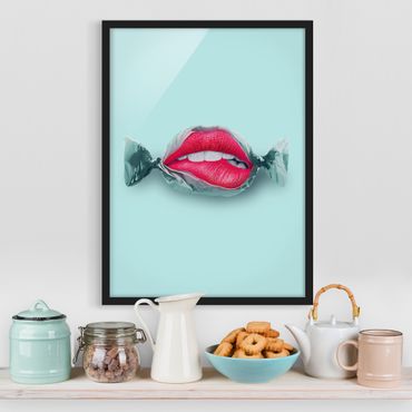 Plakat w ramie - Cukierki z ustami