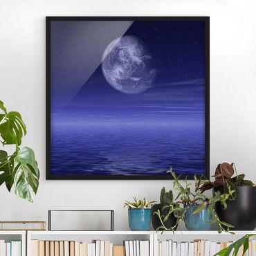 Plakat w ramie - Księżyc i ocean