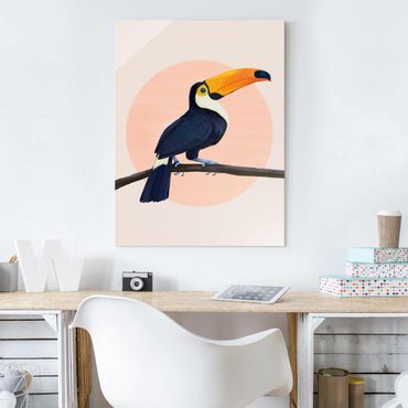 Obraz na szkle - Ilustracja ptak tukan malarstwo pastelowe