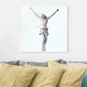 Obraz na szkle - Jezus z hula-hopem