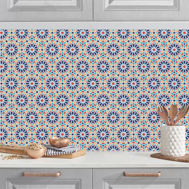 Panel ścienny do kuchni - Orientalny wzór z kolorowymi gwiazdami