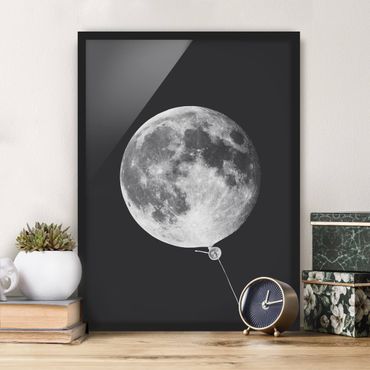 Plakat w ramie - Balon z księżycem