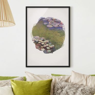 Plakat w ramie - Akwarele - Claude Monet - Lilie wodne