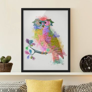 Plakat w ramie - Rainbow Splash Owl