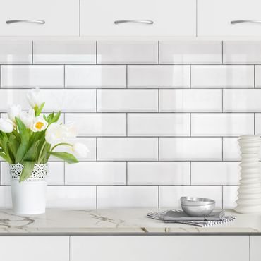 Panel ścienny do kuchni - Płytki ceramiczne białe
