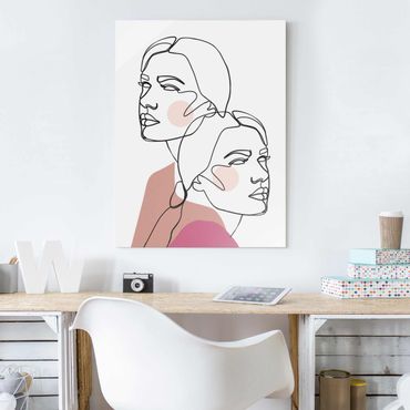 Obraz na szkle - Linia Art Kobiety portret policzki różowy