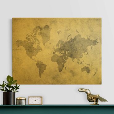 Złoty obraz na płótnie - Vintage World Map II