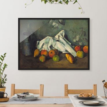 Plakat w ramie - Paul Cézanne - Puszka na mleko i jabłka