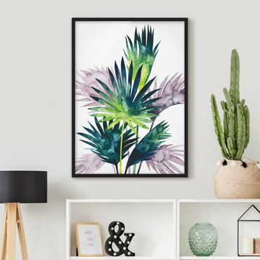 Plakat w ramie - Egzotyczne liście - Fan Palm
