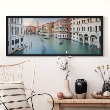 Plakat w ramie - Canale Grande Widok z mostu Rialto Wenecja