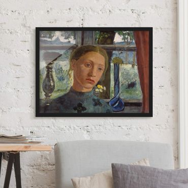 Plakat w ramie - Paula Modersohn-Becker - Głowa dziewczynki przed oknem