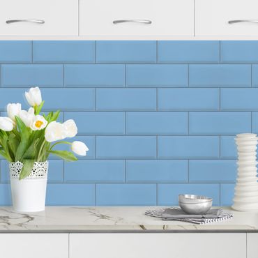 Panel ścienny do kuchni - Płytki ceramiczne niebieskie