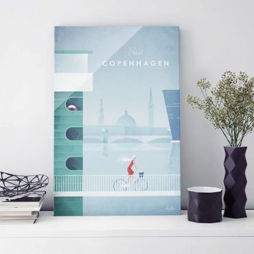 Obraz na szkle - Plakat podróżniczy - Kopenhaga