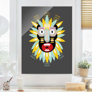 Obraz na szkle - Kolaż Etno Maska - King Kong