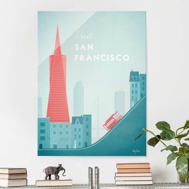 Obraz na szkle - Plakat podróżniczy - San Francisco