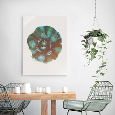 Obraz na szkle - Akwarele - Niebieska agawa