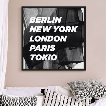 Plakat w ramie - Berlin Nowy Jork Londyn