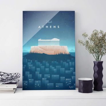 Obraz na szkle - Plakat podróżniczy - Ateny