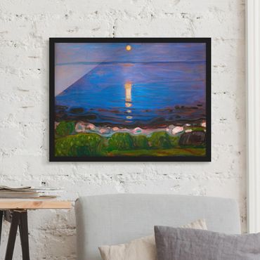 Plakat w ramie - Edvard Munch - Letnia noc nad morzem