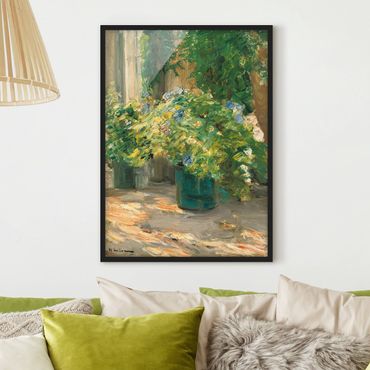 Plakat w ramie - Max Liebermann - Doniczki z kwiatami przed domem