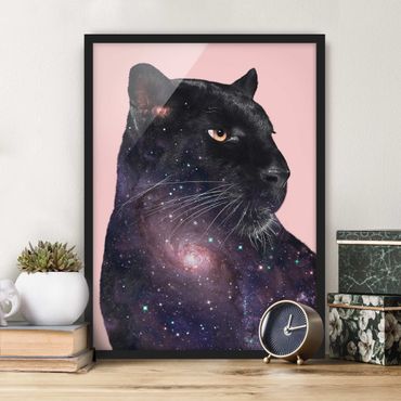 Plakat w ramie - Pantera z galaktyką