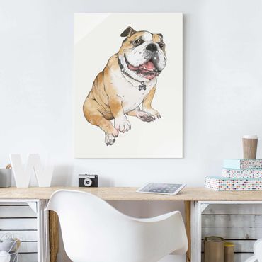 Obraz na szkle - ilustracja pies buldog obraz