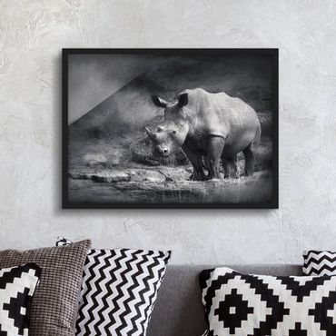 Plakat w ramie - Nosorożec samotnik