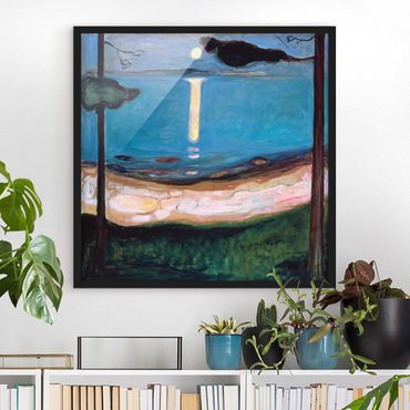 Plakat w ramie - Edvard Munch - Noc w blasku księżyca