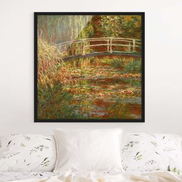 Plakat w ramie - Claude Monet - Staw z liliami wodnymi i japoński mostek (Harmonia w różu)