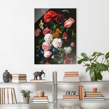Obraz na szkle - Jan Davidsz de Heem - Martwa natura z kwiatami w szklanym wazonie