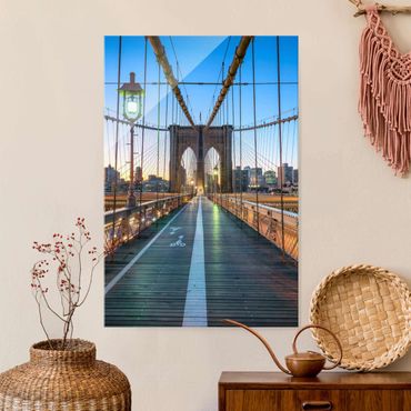 Obraz na szkle - Poranny widok z mostu brooklyńskiego
