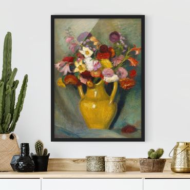 Plakat w ramie - Otto Modersohn - Kolorowy bukiet kwiatów