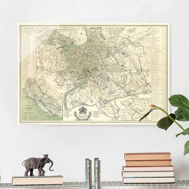 Obraz na szkle - Mapa miasta w stylu vintage Rzym antyk