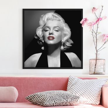 Plakat w ramie - Marilyn z czerwonymi ustami