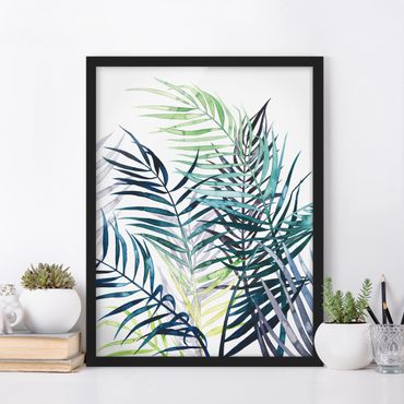 Plakat w ramie - Egzotyczne liście - drzewo palmowe