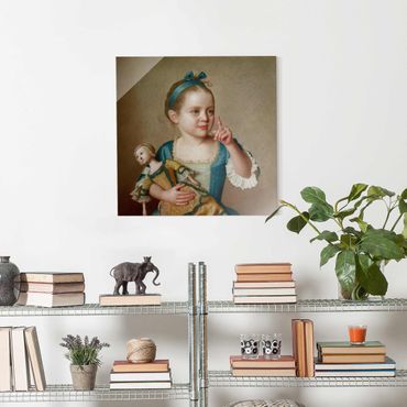 Obraz na szkle - Jean Etienne Liotard - Dziewczynka z lalką