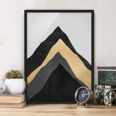 Plakat w ramie - Złotoen Mountain czarno-biały