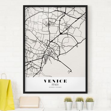 Plakat w ramie - Mapa miasta Wenecja - Klasyczna