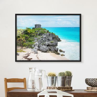Plakat w ramie - Wybrzeże Karaibskie Ruiny Tulum
