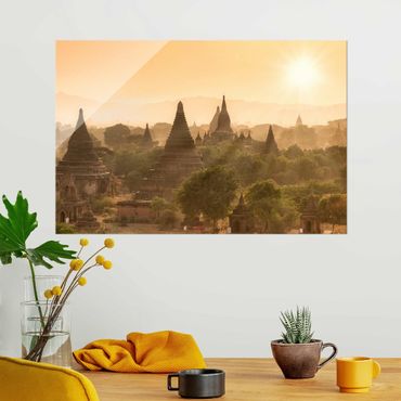 Obraz na szkle - Zachód słońca nad Baganem