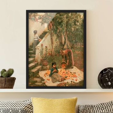 Plakat w ramie - John William Waterhouse - The Orange Pickers