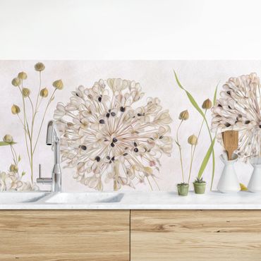 Panel ścienny do kuchni - Ilustracja Allium i Helenium