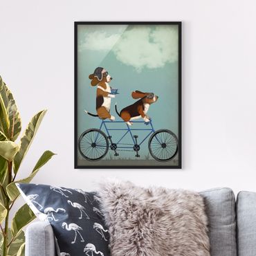 Plakat w ramie - Wycieczka rowerowa - Bassets Tandem