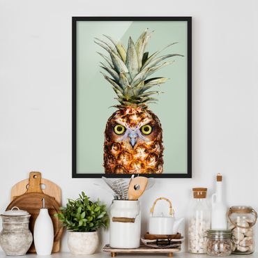 Plakat w ramie - Ananas z sową