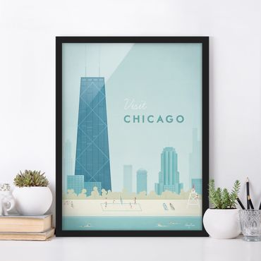 Plakat w ramie - Plakat podróżniczy - Chicago