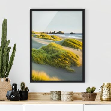 Plakat w ramie - Wydmy i trawy nad morzem